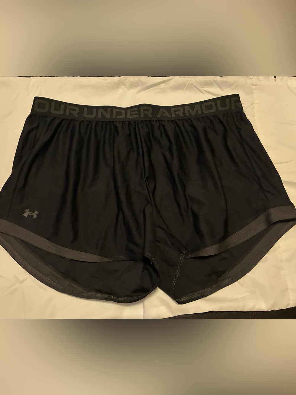 Under Armour Black Performance Shorts with White Logo